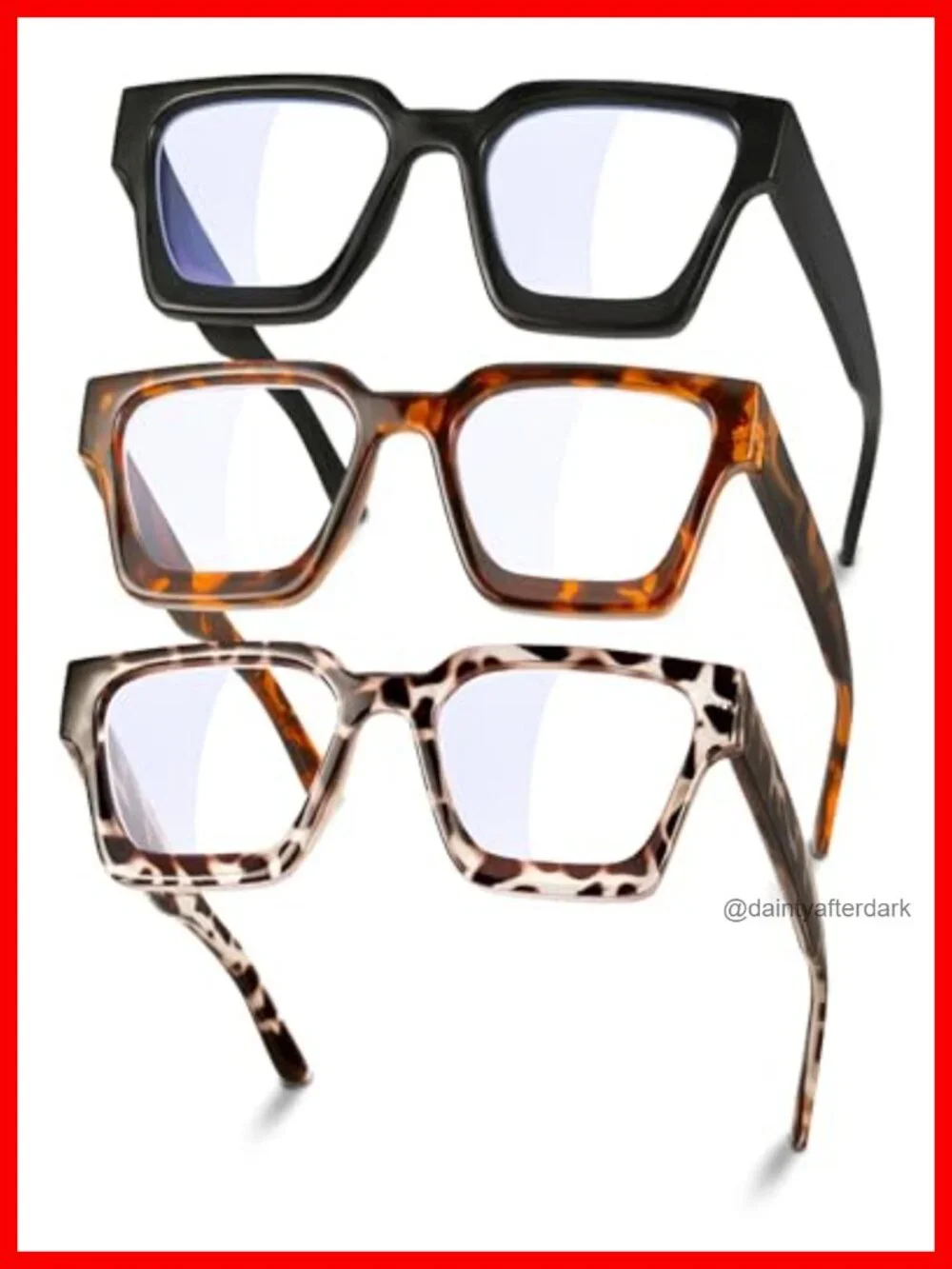Oversized Blue Light Blocking Glasses Rectangle Frame Anti Eyestrain